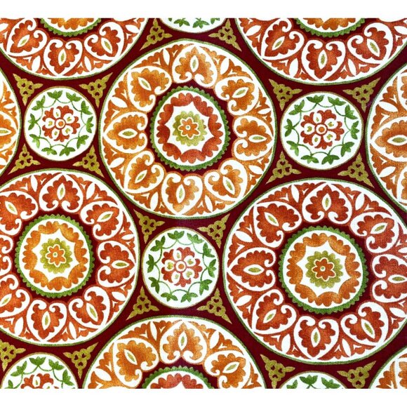 Berkshire Home Orange Yellow Brown Green Indoor/Outdoor 54" Fabric 3 Yards READ - Picture 1 of 9